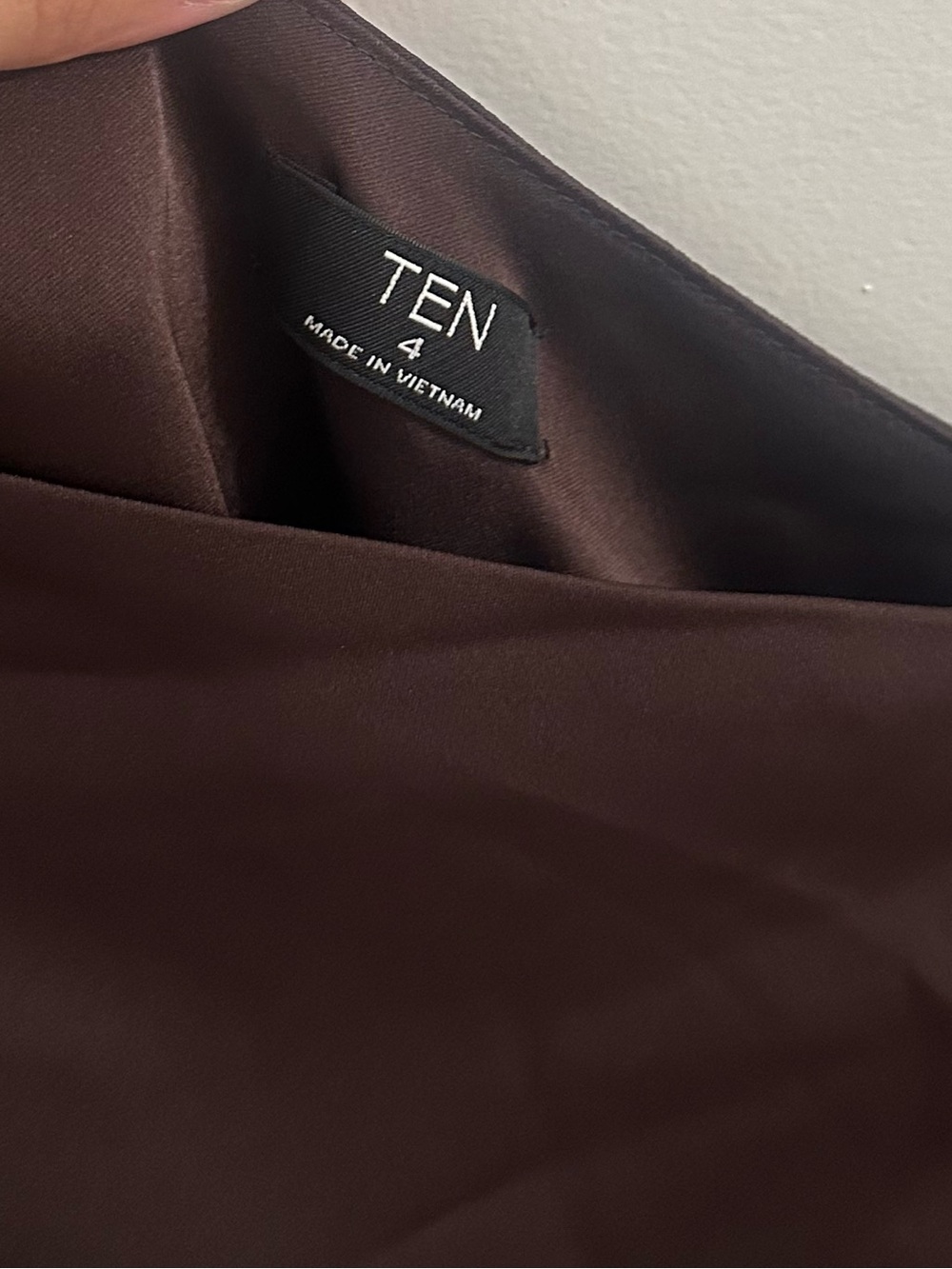 Aritzia One-Shoulder Brown Silk Slip Dress - Picture 6 of 6